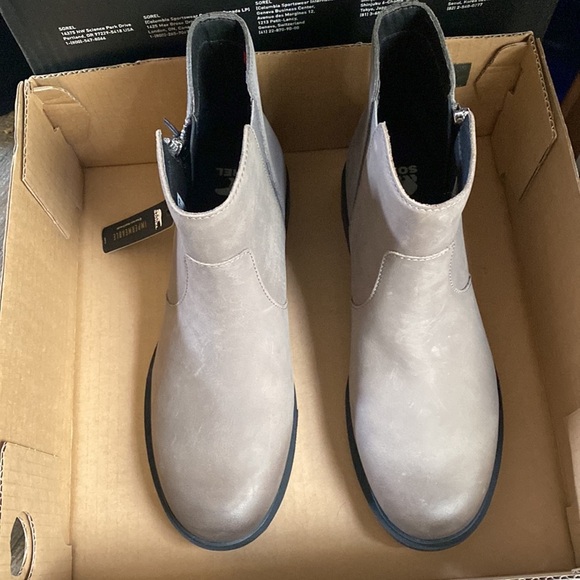 Sorel Emilie II zip waterproof boots quarry/black NWT 8M - Picture 3 of 9